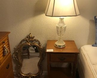 End Table, Lamp, Mirror