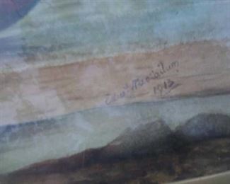LISTED ARTIST Edward Maccall 1913 watercolor painting