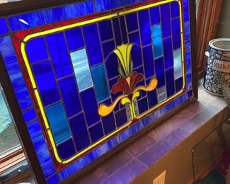 Large vintage stained glass window