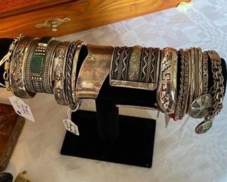 Some of the sterling bracelets.