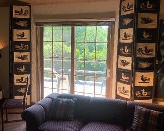 1 of 2 matching sofas (somewhat sun bleached) 