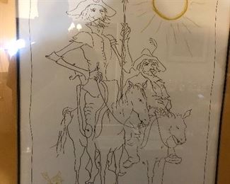 Don Quixote print, artist proof, signed by Lazlo Dus/Hungarian who lived in Cleveland