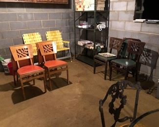 Sets of vintage folding chairs