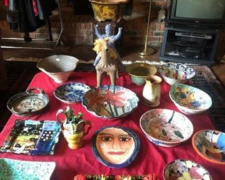 Many ceramics and quite a few signed by Patti Schneider