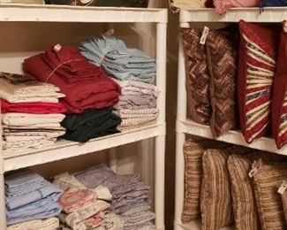 pillows, linens