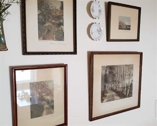 Framed antique photo prints by Wallace Nutting