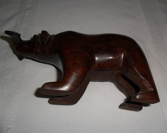 Carved Bear eating fish