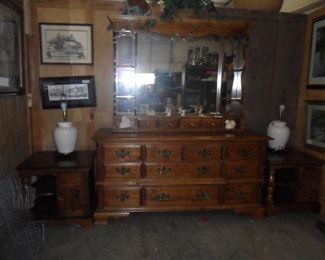 Dresser with mirror and 2 night stands at a great deal $75