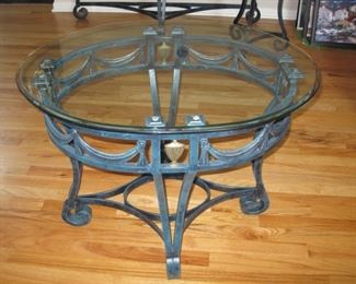 $75.00, Oval side table, heavy wrought iron 32" x 30 x 23" tall