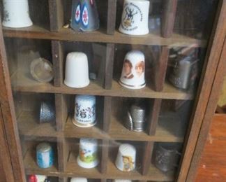 Large collection of thimbles, some sterling silver.