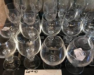 Lot of Crystal Wine Glasses