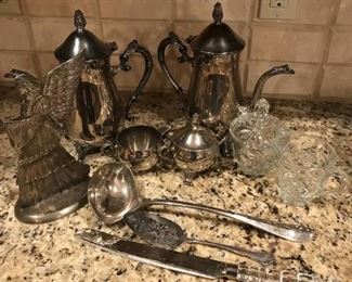 Lot of Silverplated Serving Pieces
