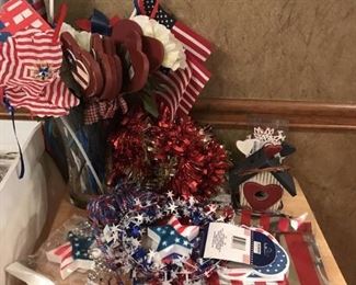 Lot of Red White and Blue Fun Decorations