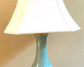 Teal and gold accent lamp 