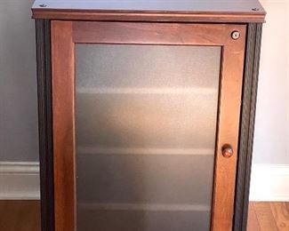 Locking frosted front cabinet