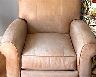 Tan leather recliner 