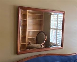 Wood framed large mirror 