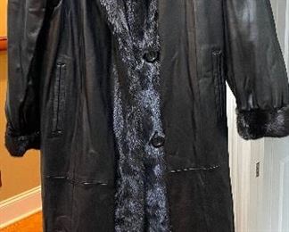Leather side of coat