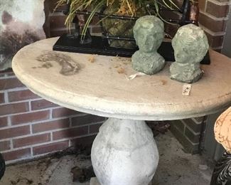 another view of the concrete table and decorative accessories