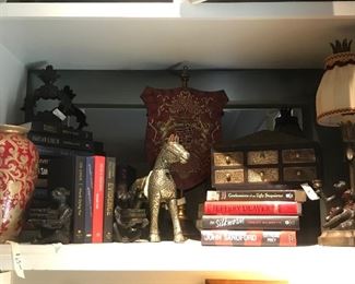 a view of another shelf of decorative accessories