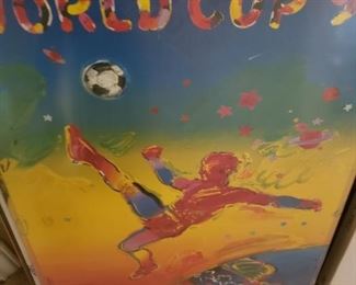 $300 36x24 1994 World Cup Poster- Peter Max