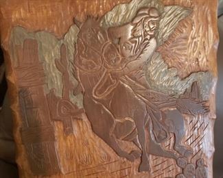 $40 Carved Wood Pony Express Rider