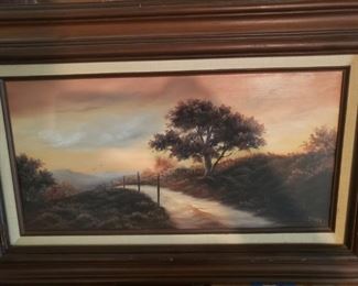 $100 Signed Western Oil Painting