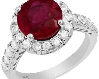 GIA 2CT Unheated Ruby Diamond Ring