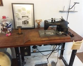 Working commercial sewing machine 