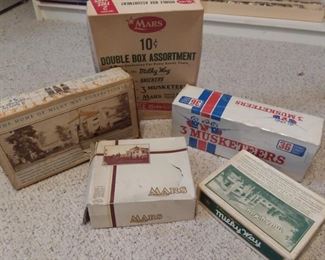 Vintage candy bar boxes