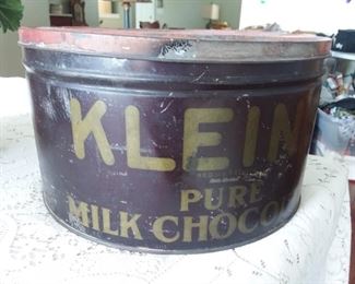 1930's Klein pure milk chocolate tin.