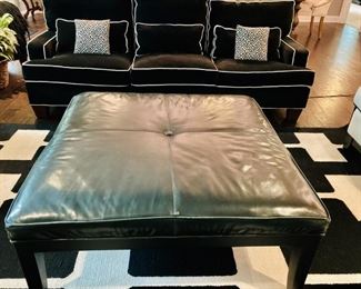 Large Leather Ottoman/Coffee Table