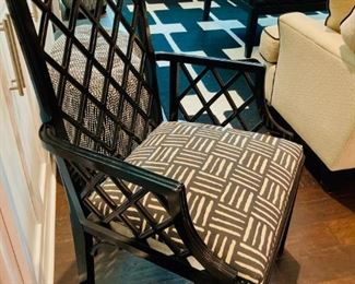 Designer Black Lacquered Chair, Florence Italy