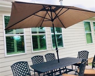 Marketplace Umbrella and Umbrella Stand