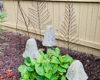 Garden Mushrooms, Wire Leaf Art