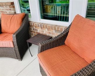 Pair, Patio Chairs and Table