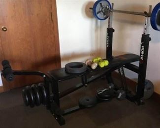 Power XL AJay Weight Bench with Weights