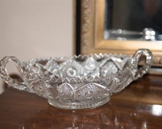 Vintage Glass Sawtooth Crystal Dish