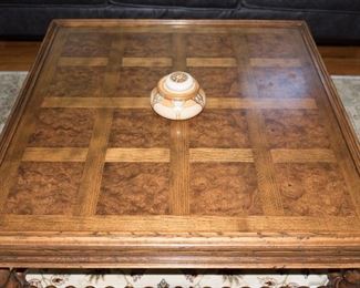 Baker Furniture Square Parquet Barley Twist Coffee Table