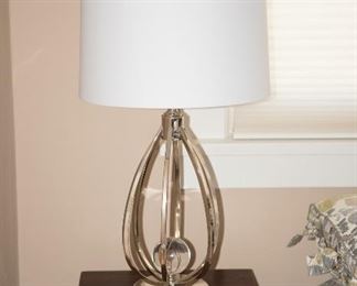 Stainless Steel Open Body Crystal Table Lamp