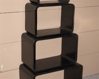 Black Acrylic Set of 4 Stacking Display Shelves