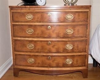 Baker Furniture Georgian Mahogany Bow Front Chest of Drawers