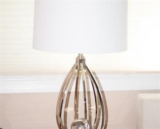 Stainless Steel Open Body Crystal Table Lamp