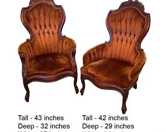 Pair Victorian Chairs 125.00 - Call Diane to Purchase 205 799-4166