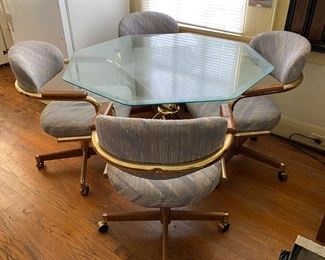 Table and Chairs - 100.00 - 42 in Octagon Glass top 125.00 - Call Diane to Purchase 205 - 799-4166