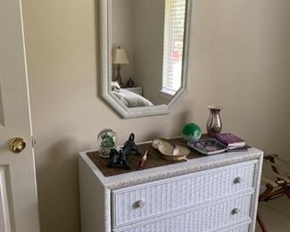 Wicker Chest with Matching Mirror $100