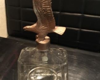 Eagle on clear bottle decanter 