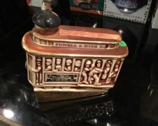 62 & 63. San Francisco Cable Car Decanter (Both are Brown) - $12 each 