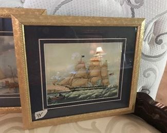 Ship framed prints (3)
