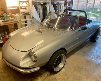 1969 Alfa Romeo Spider "Boat Tail" Car is fitted with a Chevrolet Small Block 350, professionally done by Bobcor Alfa Racing Team in the 1980s. Automatic Transmission with a Chrysler 9 1/4 Rear End. Fresh Paint Job but has a dent on the hood from a tree limb. Car runs very strong. Clean Title.